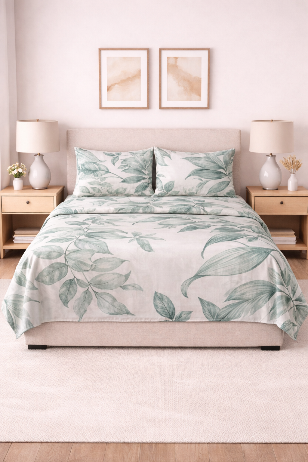 COMPLETO LETTO IN RASO DI COTONE FANTASIA