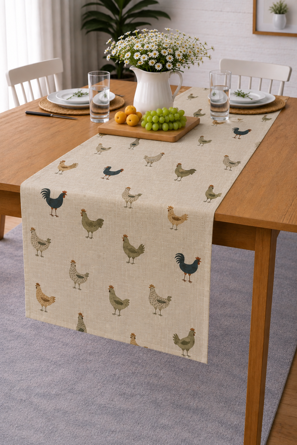 RUNNER IN COTONE FANTASIA GALLINA