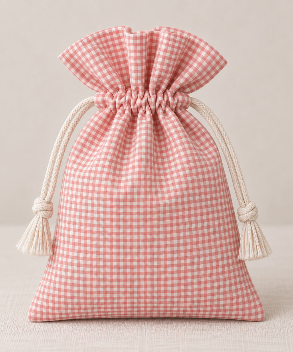 TESSUTO QUADRETTO ROSA TENUE