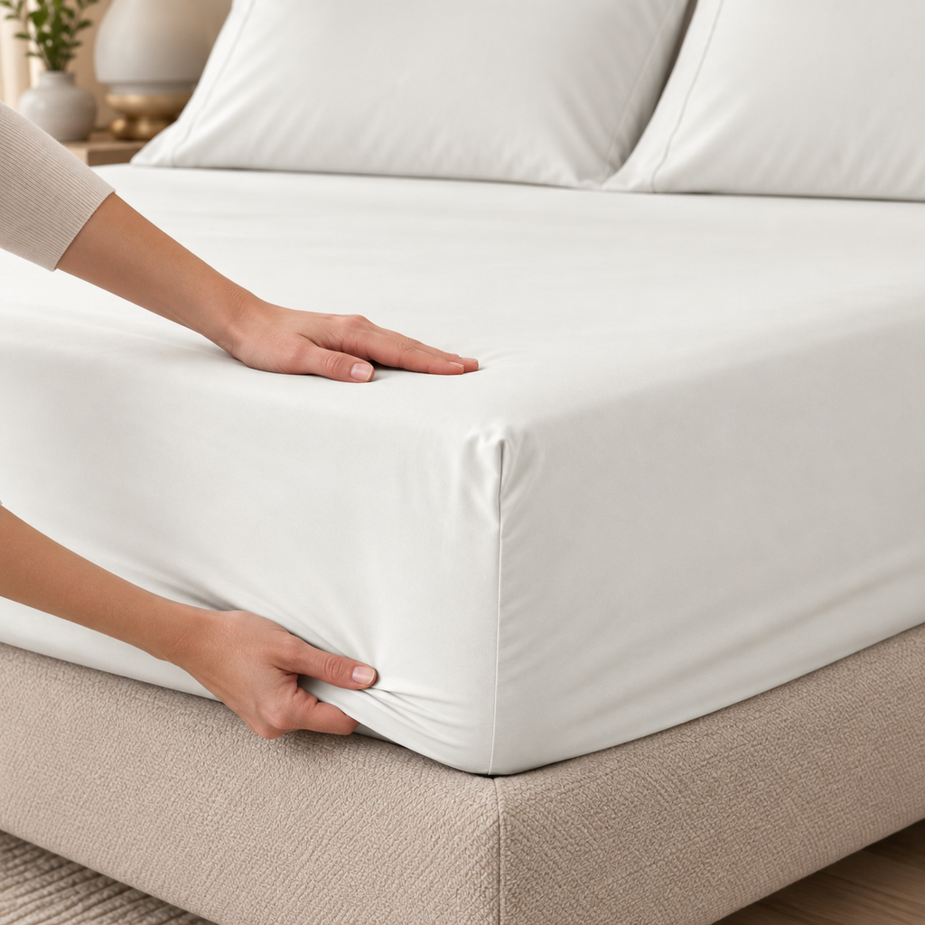 COMPLETO LETTO PERCALLE DI COTONE BIANCO