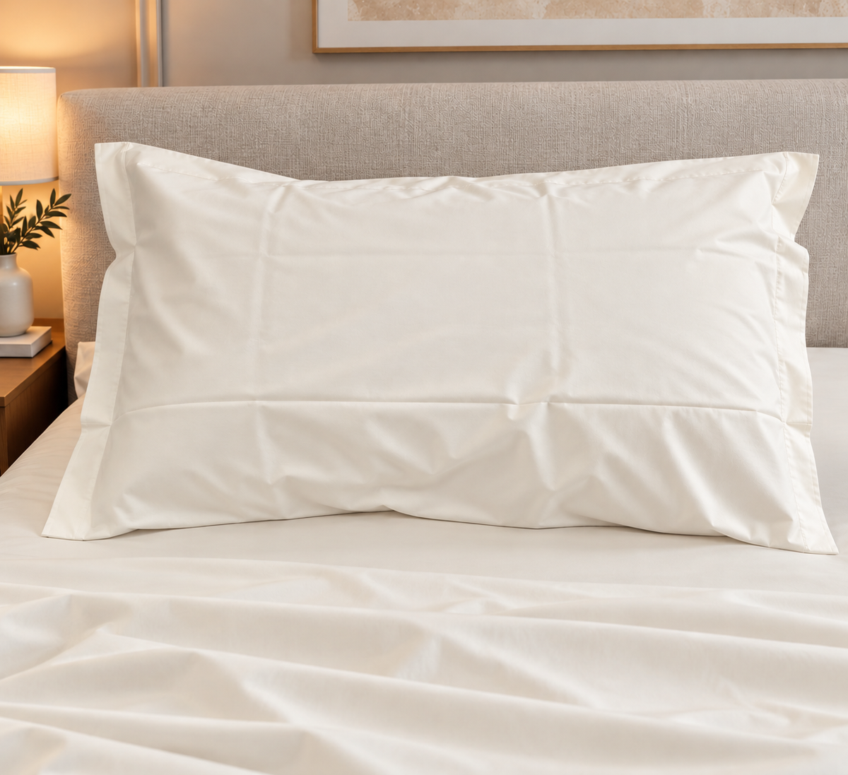 COMPLETO LETTO PERCALLE DI COTONE PANNA
