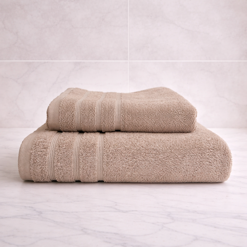 COPPIA ASCIUGAMANI BEIGE