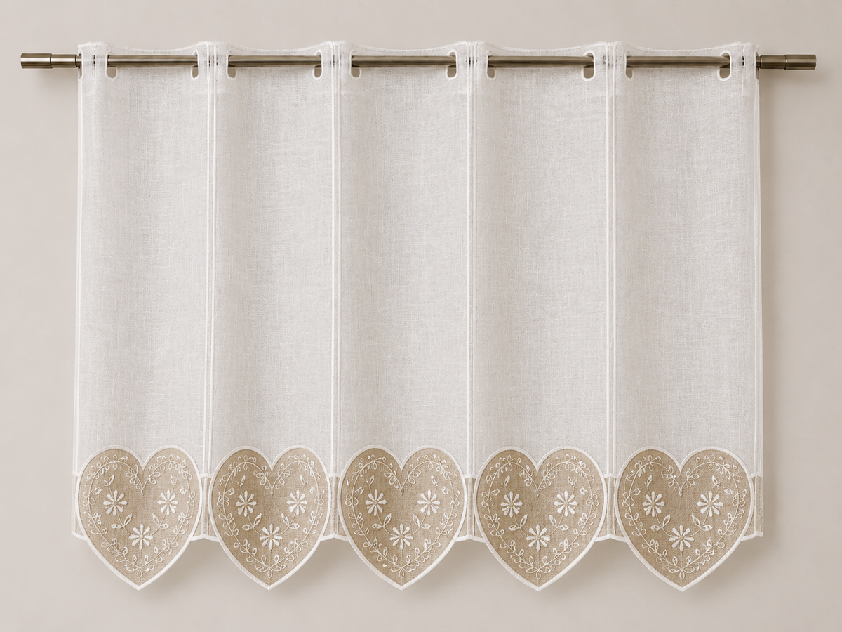 TENDA TIROLESE CUORE BEIGE E FIORI