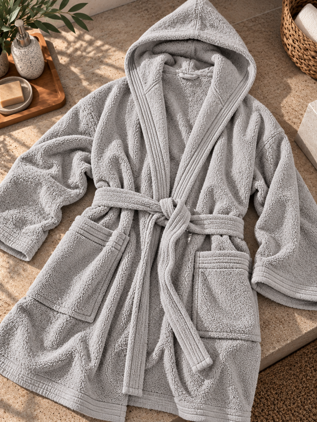 SPUGNA IN COTONE GRIGIO CHIARO