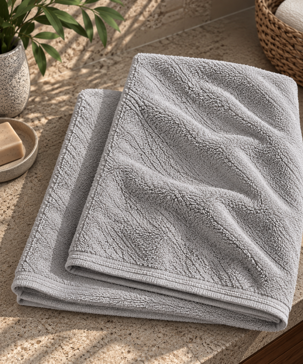 SPUGNA IN COTONE GRIGIO CHIARO