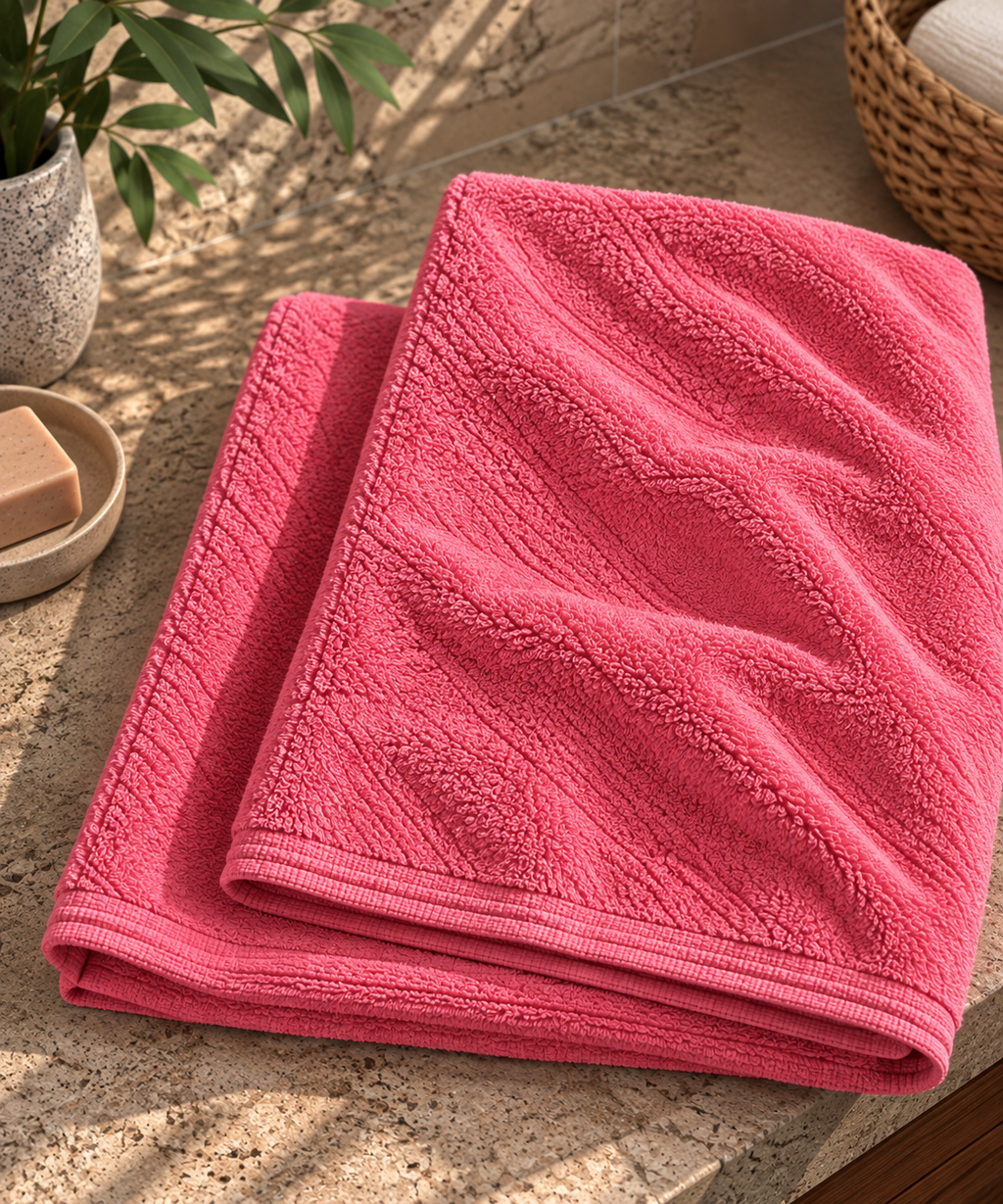 SPUGNA IN COTONE ROSA ACCESO