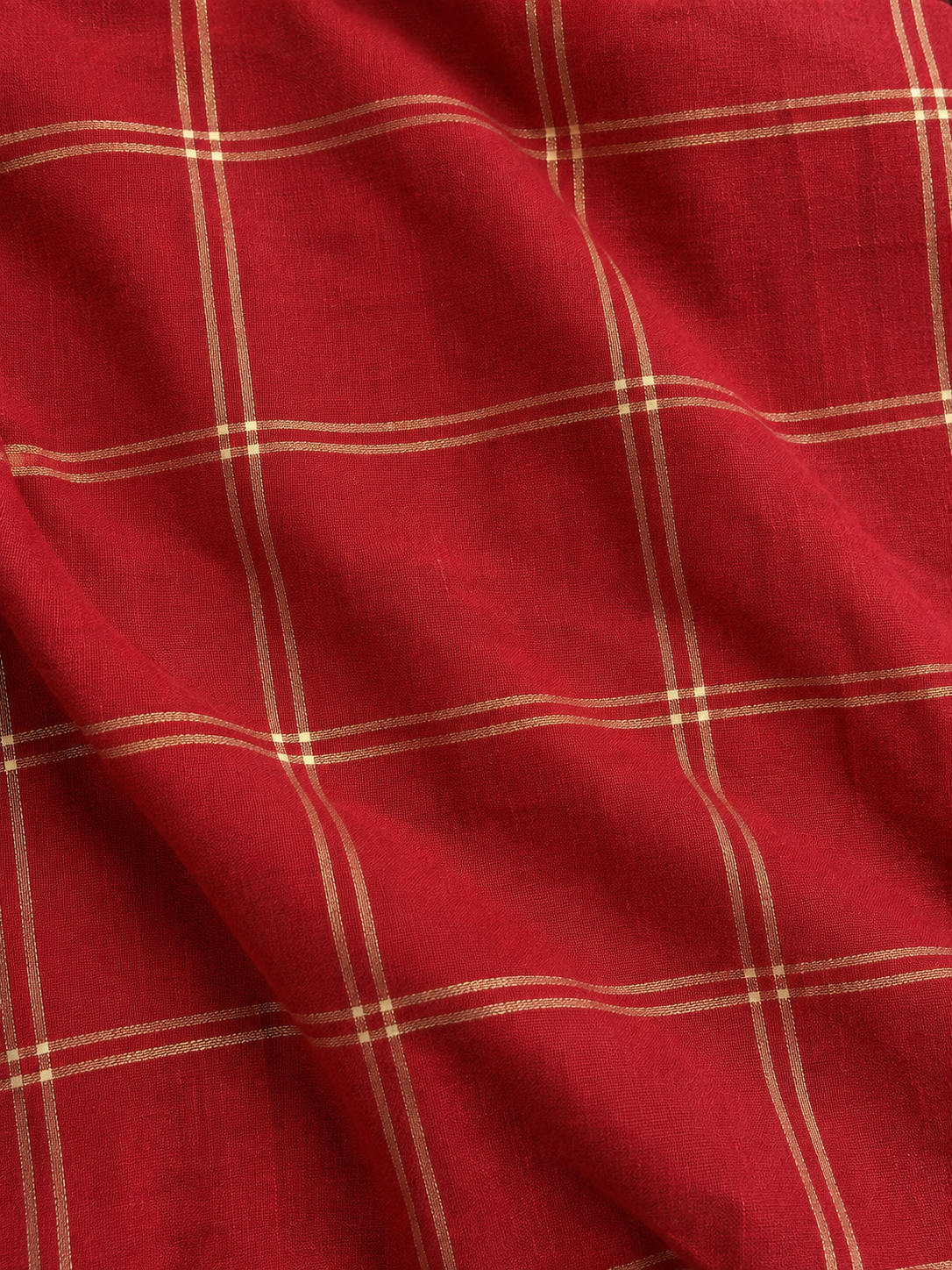 TESSUTO QUADRO ROSSO E ORO