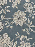 TESSUTO FONDO AZZURRO FIORI BIANCHI