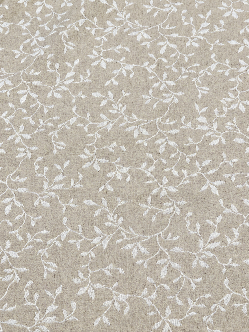 TESSUTO BEIGE FIORI BIANCHI DOUBLE