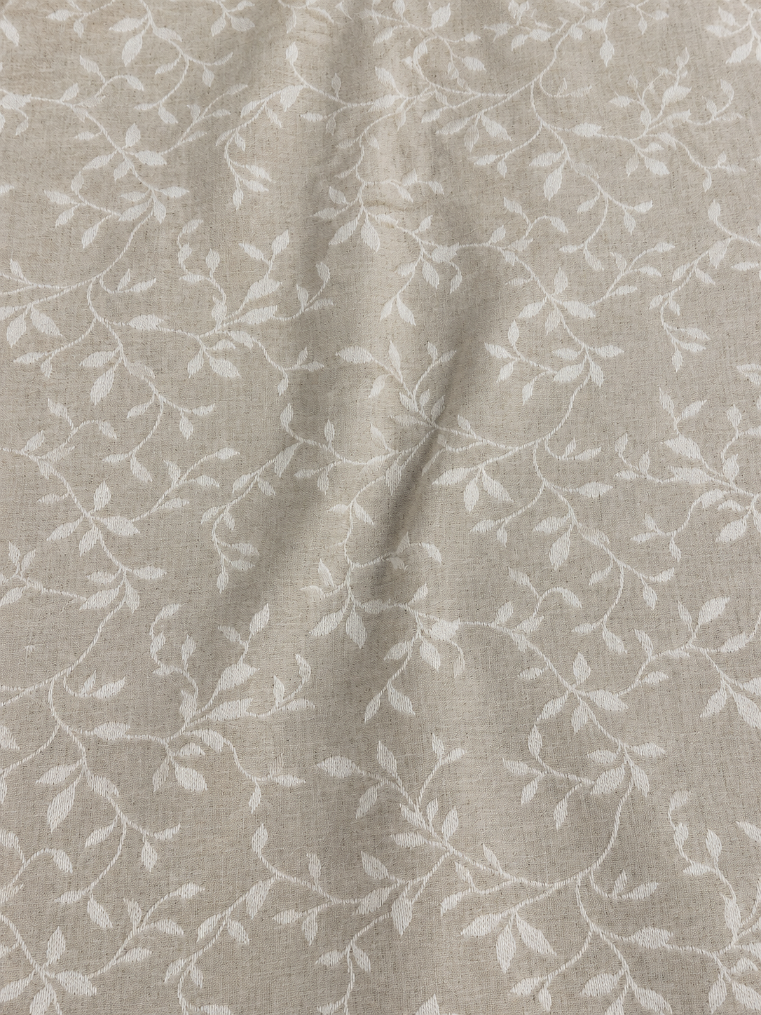 TESSUTO BEIGE FIORI BIANCHI DOUBLE