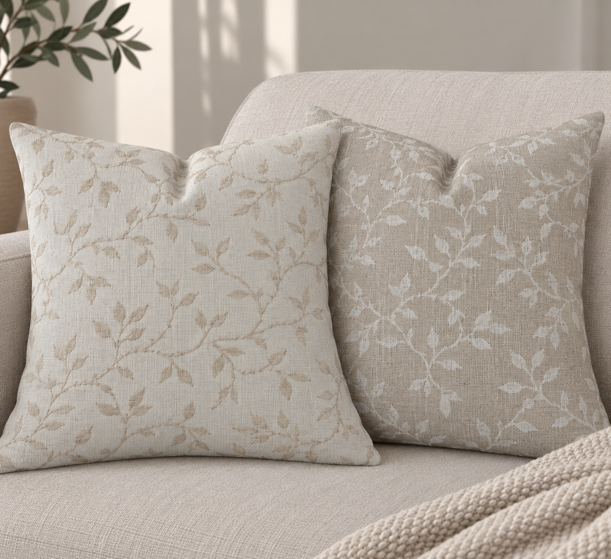 TESSUTO BEIGE FIORI BIANCHI DOUBLE