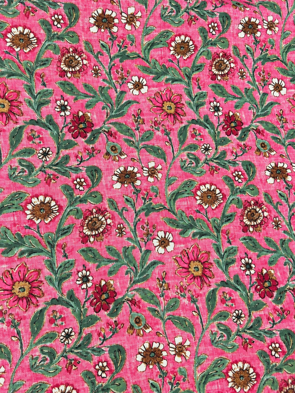 TESSUTO ROSA CON FIORELLINI