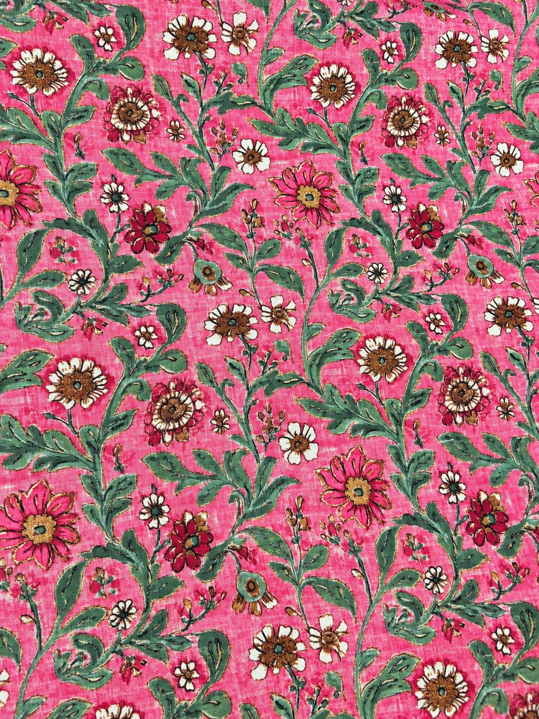 TESSUTO ROSA CON FIORELLINI