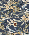 TESSUTO BASE BLU E FIORI