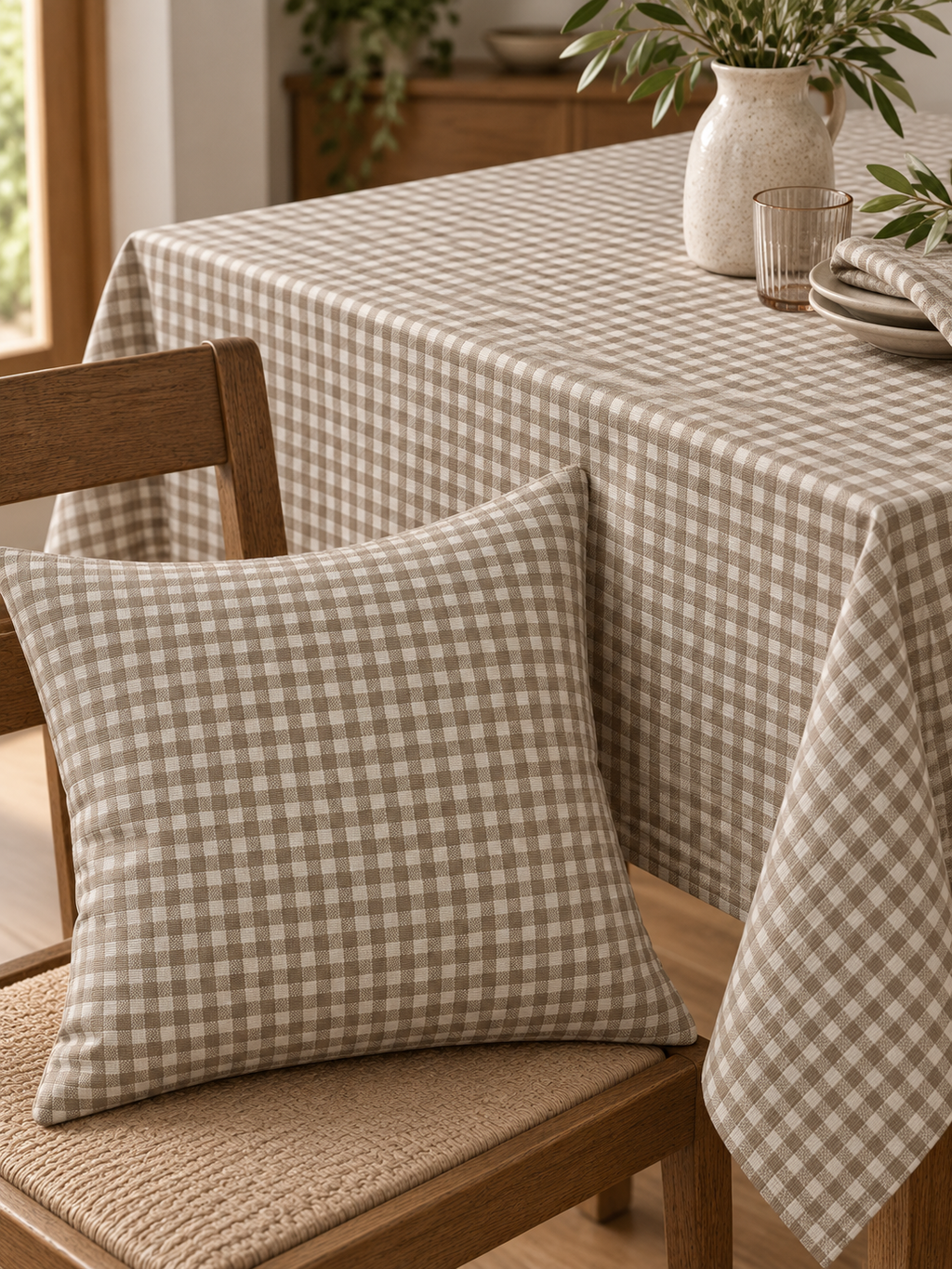 TESSUTO QUADRETTO BEIGE