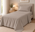 COMPLETO LETTO PERCALLE DI COTONE TORTORA