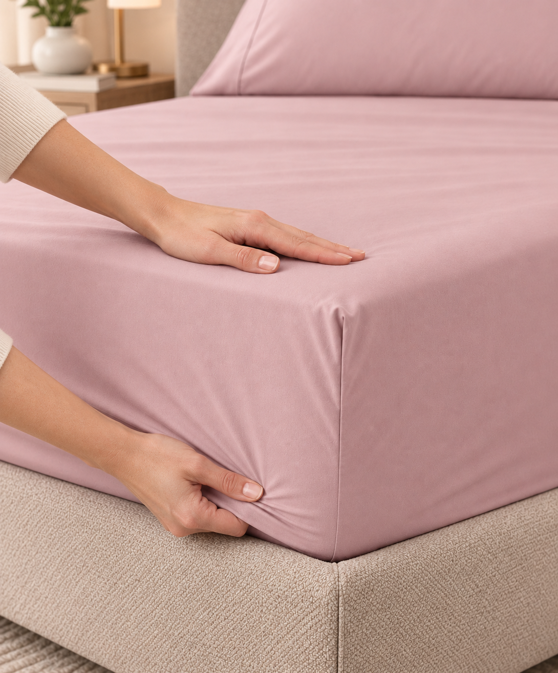 COMPLETO LETTO PERCALLE DI COTONE ROSA