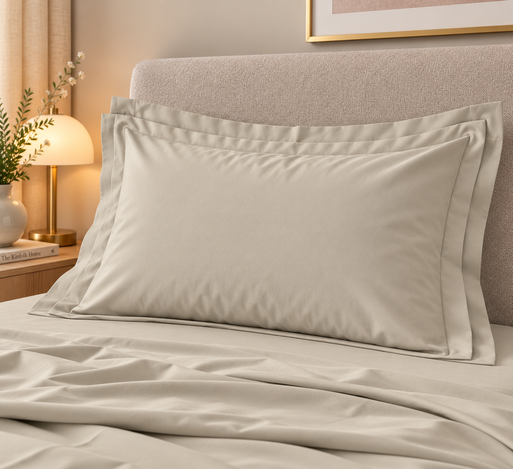 COMPLETO LETTO PERCALLE DI COTONE CHAMPAGNE