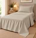 COMPLETO LETTO PERCALLE DI COTONE CHAMPAGNE