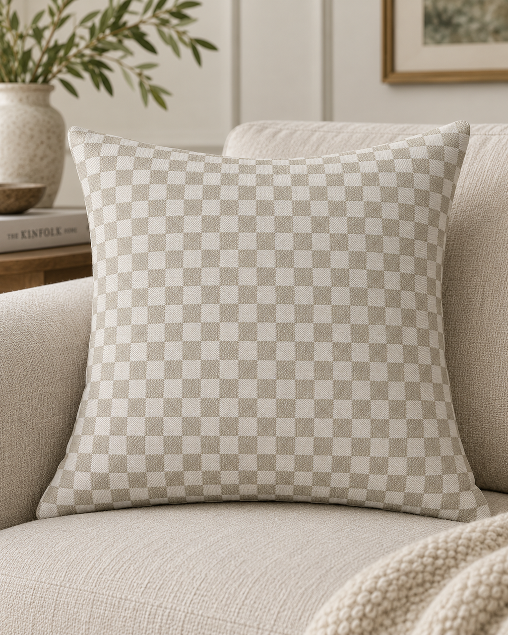 TESSUTO SCACCHI BEIGE