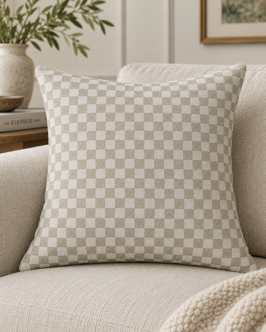TESSUTO SCACCHI BEIGE