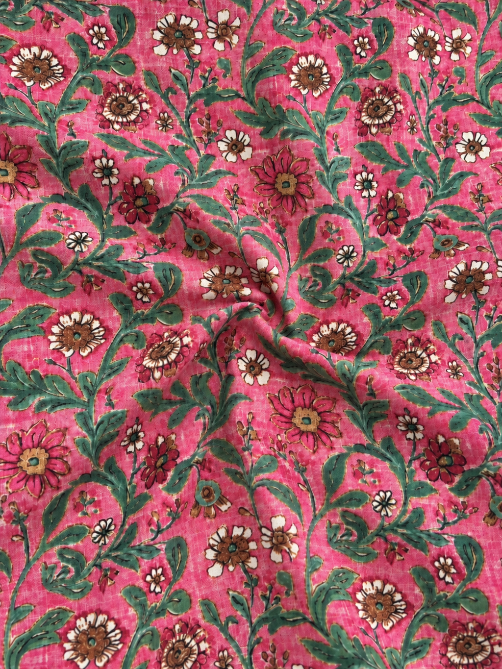 TESSUTO ROSA CON FIORELLINI