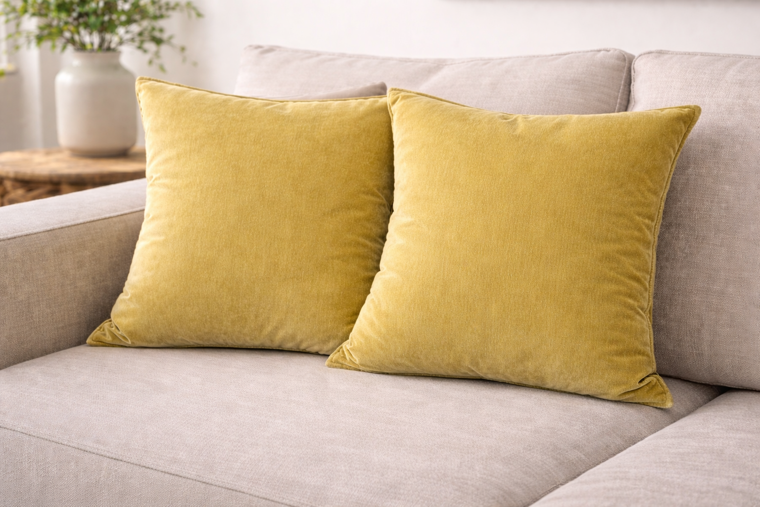 FEDERA CUSCINO VELLUTO GIALLO