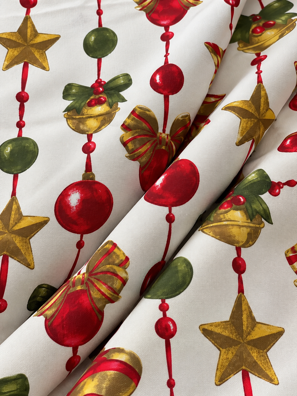 TESSUTO PALLINE DI NATALE