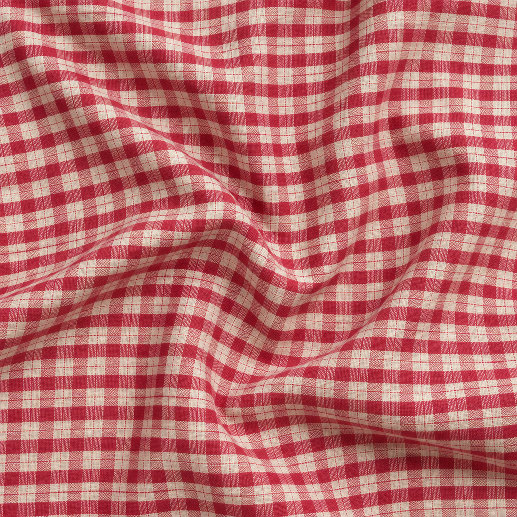 TESSUTO QUADRETTO ROSSO E BIANCO
