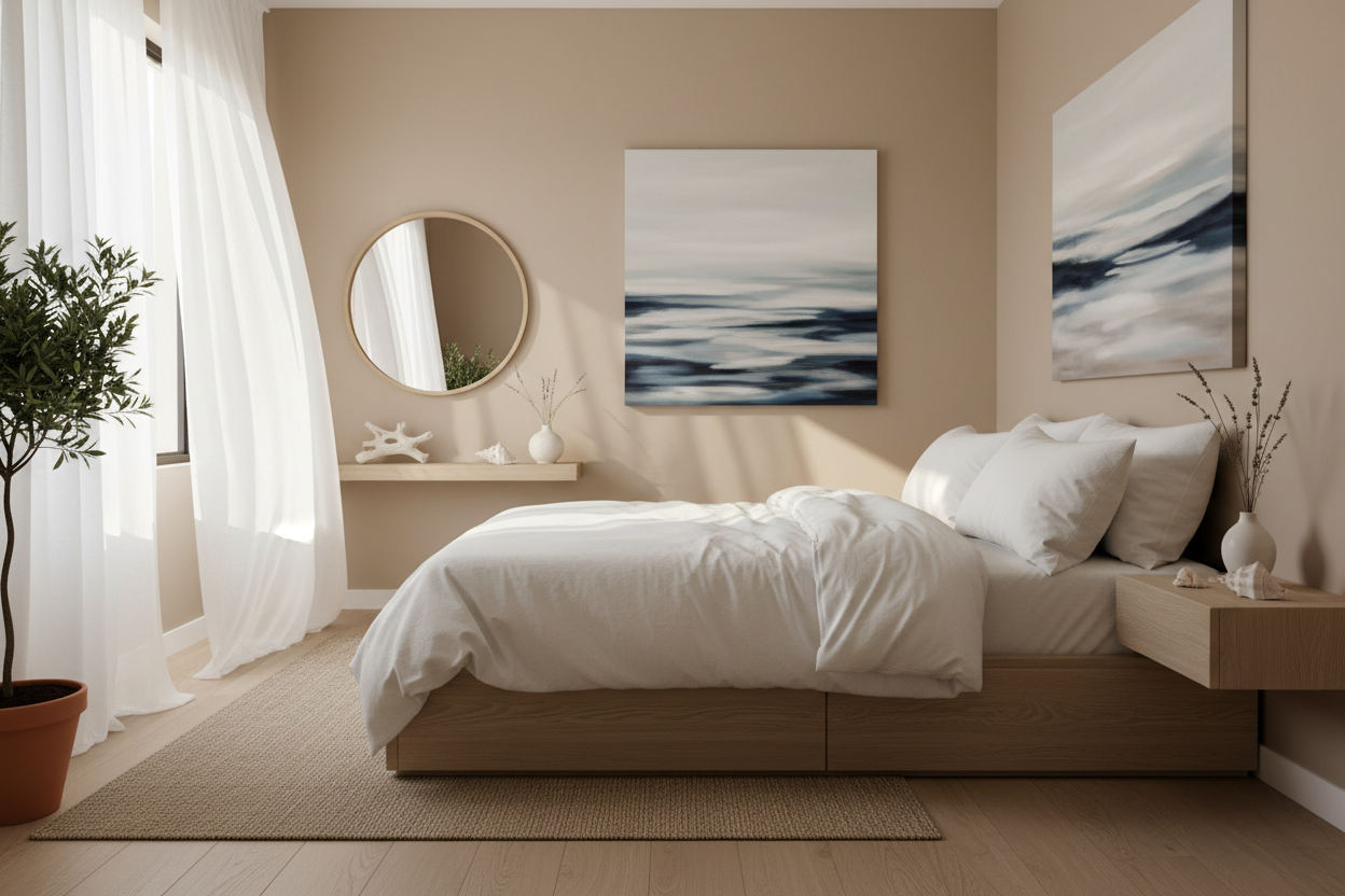 Camera da letto minimal mare